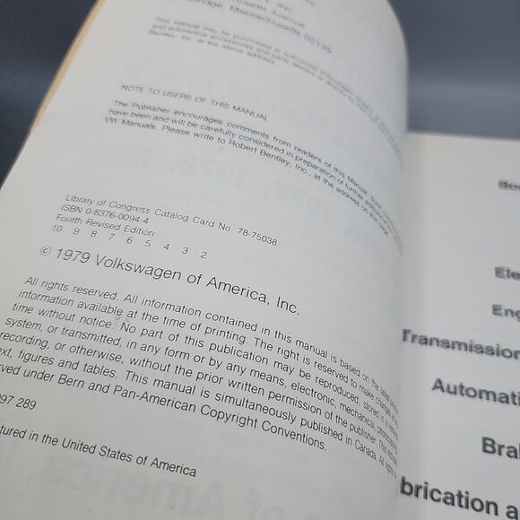 Volkswagen Official Service Manual for Station Wagon Bus 1968-1979 Good - Picture 7 of 14